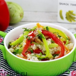 Кабачки с рисом, б.перцем и грибами