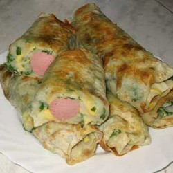 Сосиска с картофелем в лаваше