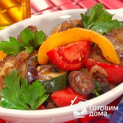 КУР.ПЕЧ.+СЕРДЦА+КАБАЧКИ, БАКЛАЖАНЫ, ЧЕСНОК....