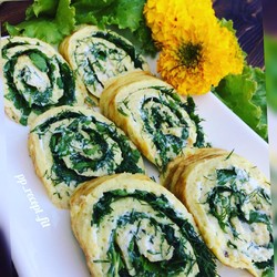 КАБАЧКОВ.РУЛЕТ С ТВОРОЖНО-ЧЕСНОЧНОЙ НАЧИНКОЙ