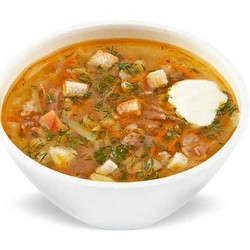 Рассольник с мясом и перловкой