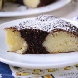 Шоколадный манник с творожными шариками