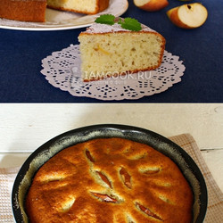 Манник на сметане с яблоками