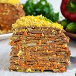 Лучший рецепт печеночного торта из куриной печени с молоком