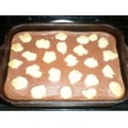 Пирог творожный с шоколадным пудингом