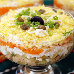 Салат «Северный» с печенью трески