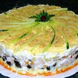 З/Т с копч. курицей, черносливом и шампиньонами