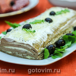 Печеночный торт с сыром