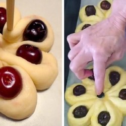 Булочки «Вишневые цветы»