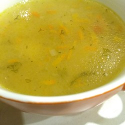 Рассольник с рисом и солеными огурцами