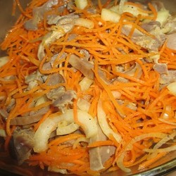 Салат из желудков куриных по-корейски