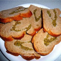 ХП,ДШ - Хлеб ржано-пшеничный с оливками (замес и расстойка в ХП Brand, выпечка в духовке)