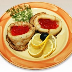 Блины с красной икрой