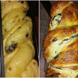 Праздничный кулич с орехами и какао, не требующий замеса