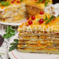 Торт из кабачков с морковью и луком