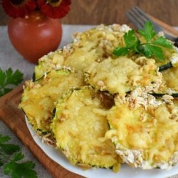 Запеченные кабачки с сыром и чесноком