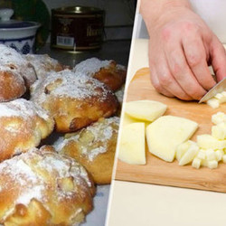 Простые булочки из яблок к чаю.