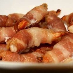 Креветки запеченные в беконе