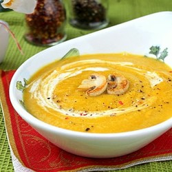 Суп-пюре из тыквы и шампиньонов