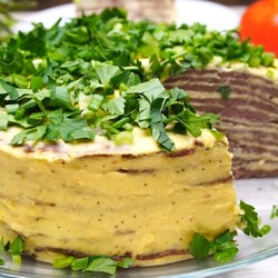 Закусочный печеночный торт