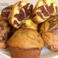 ДВУХЦВЕТНЫЕ КЕКСЫ НА СМЕТАНЕ