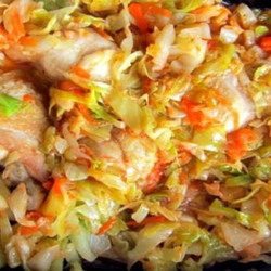 тушеная капуста с курицей
