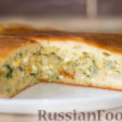 Рецепт: Заливной пирог с капустой на RussianFood.com
