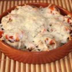 Шампиньоны, запечённые под сулугуни