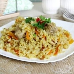 Рис со свининой в мультиварке.