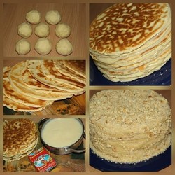 Торт со сгущенкой на сковороде