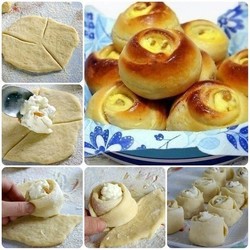 Булочки "Розочки" с творогом