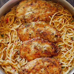 CHICKEN PASTA IN CREAMY WHITE WINE PARMESAN CHEESE SAUCE - RECIPES DIARIES