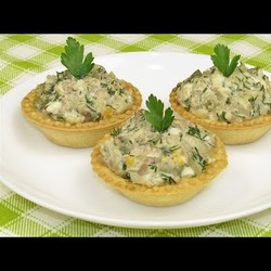 Тарталетки с печенью трески. Вкуснейшая закуска на праздничный стол. Лучшая начинка для тарталеток.