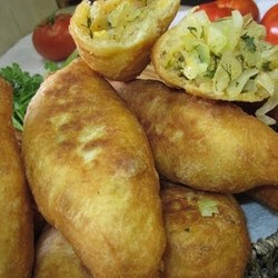 Жареные пирожки с капустой (тесто на кефире)