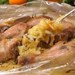 Капуста в рукаве с курицей