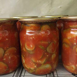 ОГУРЦЫ В ТОМАТЕ НА ЗИМУ