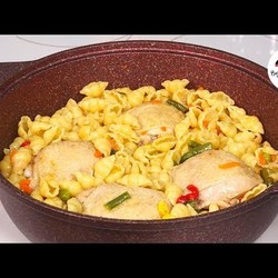 Заменила рис на МАКАРОНЫ - получилось ещё вкуснее! Ужин за 30 минут
