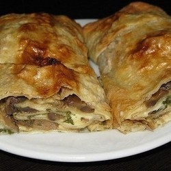 Грибной рулет из лаваша
