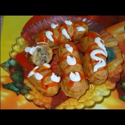 Наливные пирожки  с мясом в сосисочнице Smile