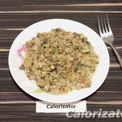 Гречка с вешенками в сметане