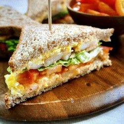 Цельнозерновой сэндвич с яйцом и креветками | Shrimp & Egg Wholemeal Sandwich | Олина кухня #56