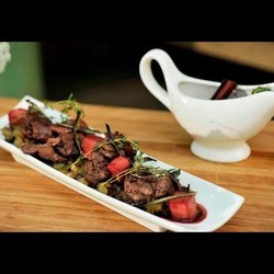 Лазерсон. Гриль Weber. Куриная печёнка с соусом из глинтвейна