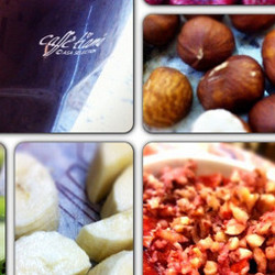 Бананы, малина, киви, фундук