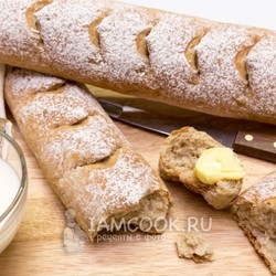 Багеты с цельнозерновой мукой и пшеничными отрубями. 