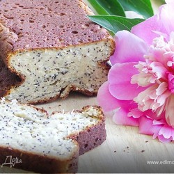 Сочный творожный кекс с маком