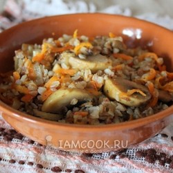 Гречка с грибами (шампиньонами) — рецепт с фото