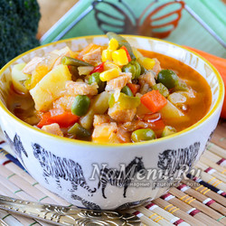 Суп с мексиканской овощной смесью