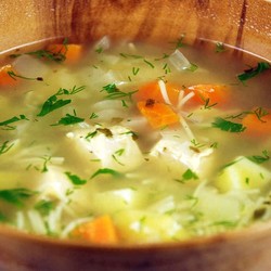 Суп с вермишелью на курином бульоне с овощами