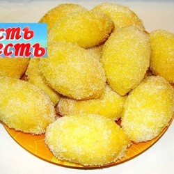 Песочное печенье "лимончики" с ореховой начинкой