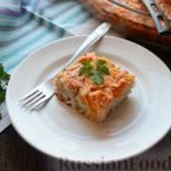 Рецепт: Мясная запеканка с капустой и рисом на RussianFood.com